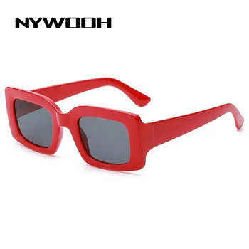 NYWOOH Fashion Square Solbriller Kvinder 2021 Lille Gradient Sol Briller til Mænd, Vintage White Red Briller Damer Nuancer UV400