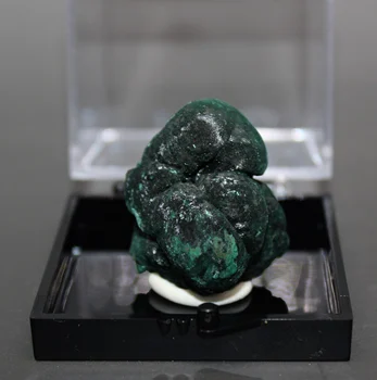 Naturlige velvet blænde malakit mineral prøve krystal Sten og krystaller, Healing, crystal box størrelse 5.2 cm 30044