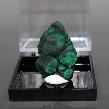 Naturlige velvet blænde malakit mineral prøve krystal Sten og krystaller, Healing, crystal box størrelse 5.2 cm