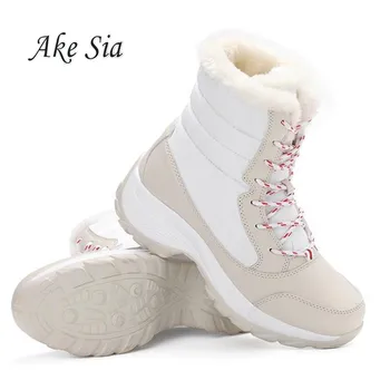 2020 kvinder sne støvler vinter varme støvler tyk bund platform vandtæt ankel støvler kvinder tyk pels, bomuld sko størrelse 35-41