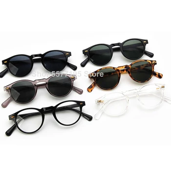 Runde Klart Billede solbriller Gregory Peck Brand Designer mænd kvinder Solbrille retro gafas oculos 2020 Nye Mode