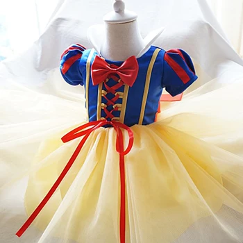 Fantasia Gul Prinsesse Kostume Baby Pige Kjole 0-8 År Børn Halloween Fest Cosplay Kjole op 1st Birthday Party Dress