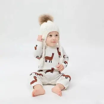 TinyPeople nye Alpaca strikket baby sparkedragt vinter tøj til nyfødte varm drenge buksedragt pige onesie spædbarn moderigtigt tøj 30525