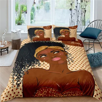 3D Afrikansk Kvinde 2/3stk Duvet Cover Sæt Sengetøj soveværelse Talsmanden Sæt Dynen Dække Med Pudebetræk, Sengetøj Sæt King Size 30589
