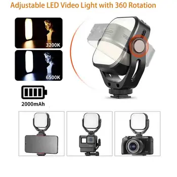 Ulanzi Vijim VL66 Justerbar LED Video Lys med 360 Rotation Mount Beslag, Genopladeligt DSLR SPEJLREFLEKSKAMERA Mobile Fyld Lys