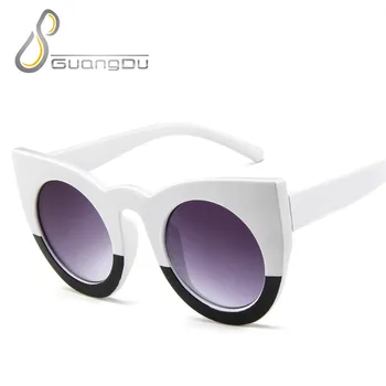 Mode-cat eye solbriller kvinder 2021 vintage firkantet hvid sort mænds sommeren briller oculos de sol feminin Gradient nuancer 30706