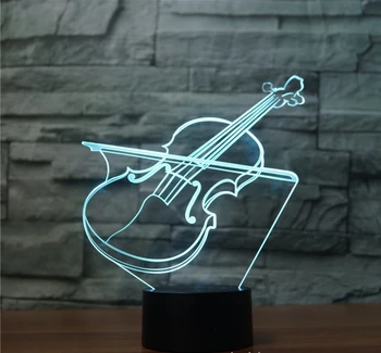 [Syv Neon]gratis Fragt Violin Akryl 7Colors bordlampe 3D-Lampe Nyhed Led Nat Lys Millennium Falcon Lys 30742
