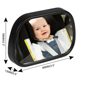 Interiør Mirrors1PC 87mm x 56mm Baby Sikkerhed på bagsædet Spejlet Bil solskærmen er Monteret Børn Med Klip og Sucker for Baby
