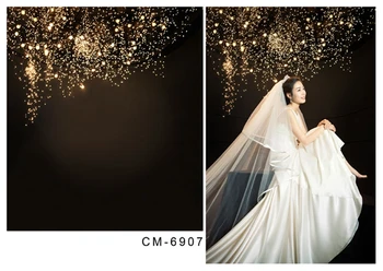 200*300cm(6.5*10ft) bryllup studio baggrund sort romantisk baggrund fyrværkeri lys bruden tæt-op til studio