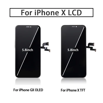 Perfekt Kvalitet AAA+++ Til iPhone GX X LCD-AMOLED Ingen Døde Pixel Display Pantalla 3D Touch Screen Montering Udskiftning af TFT LCD -