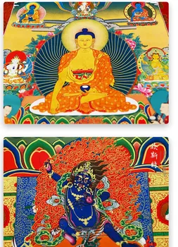 Høj kvalitet Buddhismen Thangka-HJEMMET alter WALL Decor ART silk Sakyamuni Buddha Thang-ga maleri Engros Buddhistiske levere store