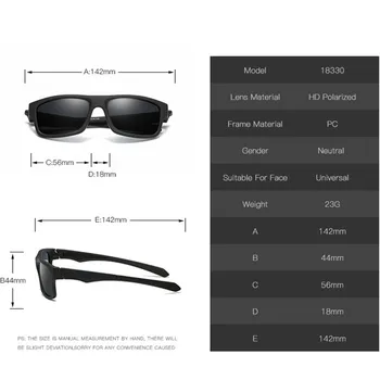 Polariserede Solbriller til Mænd Designer HD Kørsel Square Frame Sol Briller Mode Mandlige Fiskeri-Brillerne UV400 Briller gafas de sol