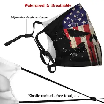 Amerikanske Flag Kraniet Print Vaskbart Filter Anti Støv Munden Maske Amerika Og Det Amerikanske Flag Patriot Patriotiske Wwg1Wga Qanon Store
