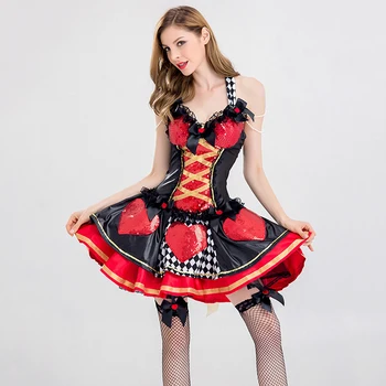 Nye Halloween Alice Prinsesse dronning Cosplay Kostume Til Kvinder Fantasia Voksen Kjole Sexet Skræmmende Maskerade Part Rolle Spiller Klude 31418