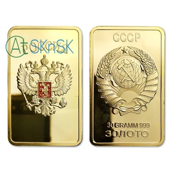 1PC Prøve Mønt af Rusland Medalje Hjem Decor 1 OZ. Sovjetiske Souvenir-USSR Guldbarrer russiske CCCP Forgyldt Barer Mønter Samleobjekter