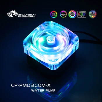 Bykski CP-PMD3COV-X Vand Køling DDC Pumpe 6M 600L/H PC Heatsink 5000rpm PWM Automatisk Hastighed, Temperatur Kontrol RGB Belysning