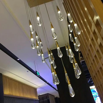Guld dråbe Vand Crystal Kreative Vedhæng Lys i Europæisk stil, Luksus LED-Lamper Moderm Glas Indendørs Belysning Restaurant