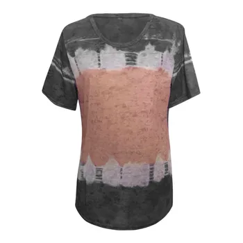Tie-dye T-shirt Kvinder kortærmet Sommer Toppe Tee 2020 Nye Linned T-Shirt til Kvinder Tøj, Løs, Afslappet Uafgjort farvning tshirt футболка