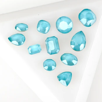 Nye prouduct 50stk/pak pointback negle bore havet blå Moka rhinestones 202MK høj kvalitet glas, krystal nail art