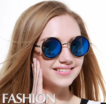 Nye Mode runde belægning briller Mænd metal vintage runde solbriller brand designer kvinder retro solbriller oculos de sol