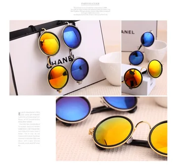 Nye Mode runde belægning briller Mænd metal vintage runde solbriller brand designer kvinder retro solbriller oculos de sol