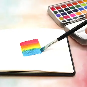 SeamiArt 50Color Solid Akvarel Maling Sæt Bærbare Metal Box Akvarel Pigment for Begyndere Tegning Akvarel Papir kontorartikler