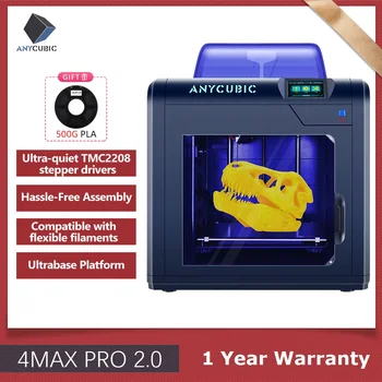 ANYCUBIC 4Max Pro 2.0 3D-Printer TMC2208 Stepper Driver ultrabase-udvidelsesenheden Platform, Lukket Udskrivning af FDM 3D Printer Kit Impresora 3d