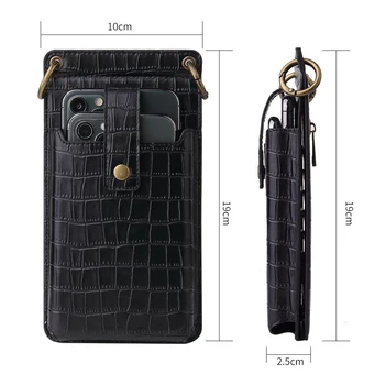 Den universelle halsrem Telefon Taske Case Etui til Motorola Moto G9 Plus G8-Power Liv G7 Spille G6 Lanyard Kort Pocket Mirror Cover