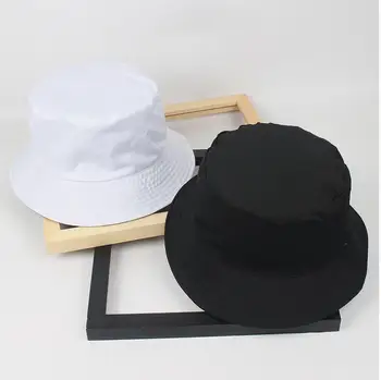 To side vendbar sort hvid solid Spand Hat unisex chapeau mode fiskeri, vandring hat Bob Caps kvinder mænd panama hat sommer 32307