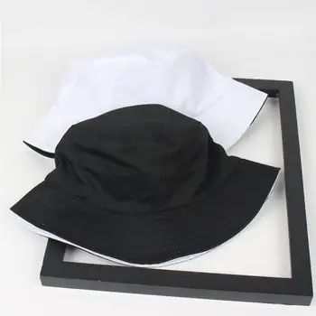 To side vendbar sort hvid solid Spand Hat unisex chapeau mode fiskeri, vandring hat Bob Caps kvinder mænd panama hat sommer