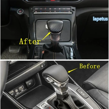 Lapetus Boder Gear Shift Hånd Hoved Knop Dekoration Frame Cover Trim Fit For Kia Forte / Cerato / K3 2019 2020 Carbon Fiber ABS