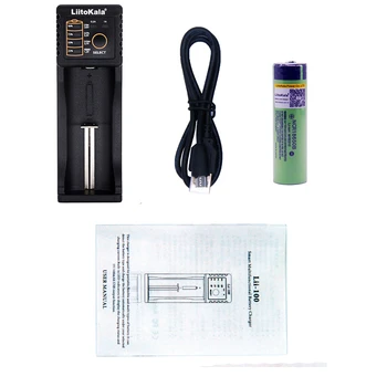 LiitoKala lii-100 USB-26650 18650 AAA AA Smart Oplader + 1stk NCR18650B 3,7 V 18650 3400mAh Li-ion Genopladeligt Batteri (IKKE PRINTET)