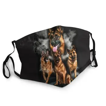 Schæferhund Genanvendelige Unisex Voksen Ansigtsmaske Dyr Anti Tåge, Støv Beskyttelse Cover Respirator Munden Dæmpe