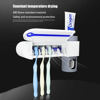 ONEUP Antibacteria UV tandbørsteholder Automatisk Tandpasta Dispenser Sterilisere Hjem Renere Sterilisere Badeværelse Tilbehør Sæt 33256