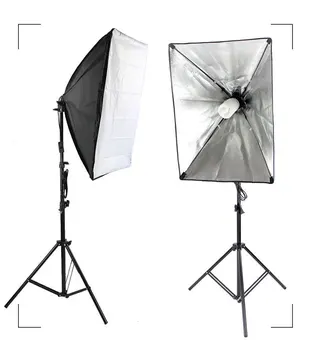 Fotografering Softbox Belysning Kits 50x70CM Professionel Konstant Lys System Blød boks Til Foto-Studio Udstyr