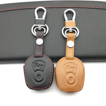 Høj kvalitet bil nøglering læder nøgle dække for Ssangyong fjernbetjening 2-knappen bil, smart key tilfælde Vigtigste tilbehør til bilen shell
