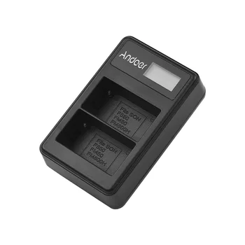 Andoer LCD2-NPF550 Dual USB Batteri Oplader til Sony NP-F550 NP-F570 NP-F530 NP-F330 34218