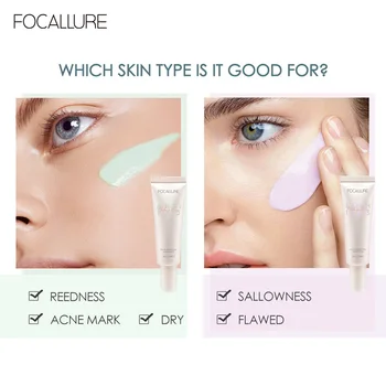 FOCALLURE Ansigt Primer Makeup Lys Concealer oil control fejlfri langvarig Fugtig Professional Facial Cream Kosmetik