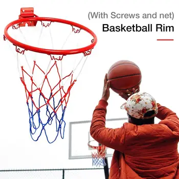 32CM Hængende Basketball vægmonteret Mål Hoop Rim Net Sport Net Indendørs Og Udendørs Basketball Væggen Hængende Kurv Net