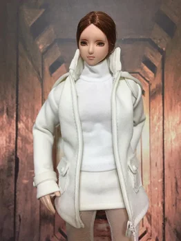 Nye 1:6 koreanske Mode Stil Hvid Kvinde Tøj Jakke & Shirt & Nederdel & Strømper til 12 inches Kvindelige Figur Krop