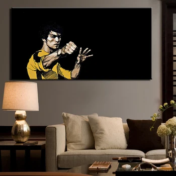 Kung Fu Superstjerne Bruce Lee Lærred Maleri Plakater og Prints Væg Kunst, Billeder, Stue og Soveværelse Dekoration Indretning