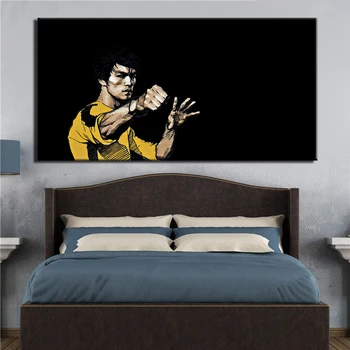 Kung Fu Superstjerne Bruce Lee Lærred Maleri Plakater og Prints Væg Kunst, Billeder, Stue og Soveværelse Dekoration Indretning