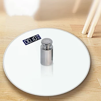 Badeværelse Krop Skala Vægt Skalaer Runde Hærdet Glas Digitale Vægte Elektroniske Vægte Badekar Skala