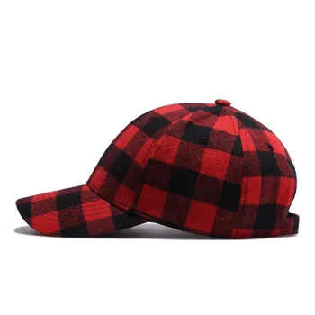 [AETRENDS] Sort rød classic plaid baseball cap tennis golf sports caps til kvinder, mænd hat, efterår, vinter hatte knogle Z-5272