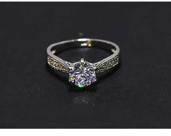 Luksus Kvindelige Krystal Runde Mode Ring Brude-Finger Ring 925 Sølv Bryllup Smykker Løfte Om Kærlighed, Engagement Ringe Til Kvinder