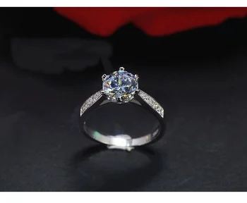 Luksus Kvindelige Krystal Runde Mode Ring Brude-Finger Ring 925 Sølv Bryllup Smykker Løfte Om Kærlighed, Engagement Ringe Til Kvinder