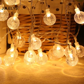 Batteridrevet Garland LED julelys Dekoration Til Bryllup Belysning Ferie Part Soveværelse Bold, String Lys Udendørs