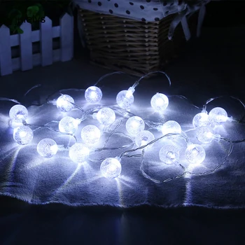 Batteridrevet Garland LED julelys Dekoration Til Bryllup Belysning Ferie Part Soveværelse Bold, String Lys Udendørs