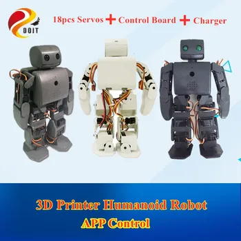 DOIT 3D-Printer Menneskelignende Robot APP Control ViVi Smart Robot Kompatibel Med Plen2 med 18pcs Servoer+ Control Board+ Oplader