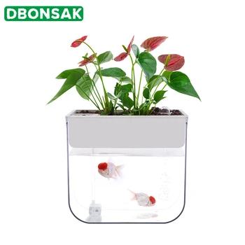 Fisk og Grøntsager Symbiose Hydroponiske Container Gratis Vand Akvarium Dovne Automatisk Vand-absorberende Vanding Plante Flower Pot